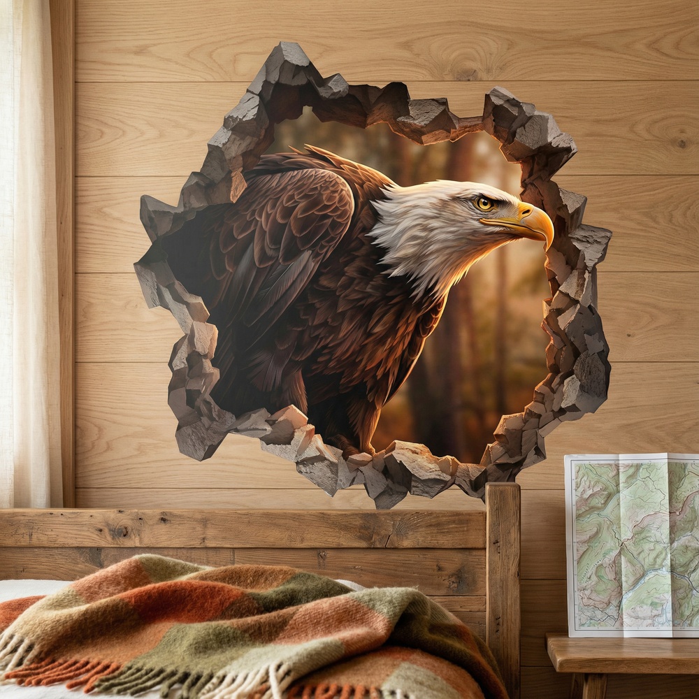 Vinilos Decorativos: Agujero de Muro &Aacute;guila Calva