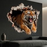 Vinilos Decorativos: Agujero de Muro Tigre Salvaje 4