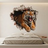 Vinilos Decorativos: Agujero de Muro Tigre Salvaje 5