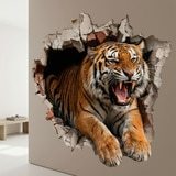 Vinilos Decorativos: Agujero de Muro Tigre Salvaje 8