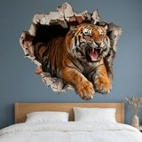Vinilos Decorativos: Agujero de Muro Tigre Salvaje 9
