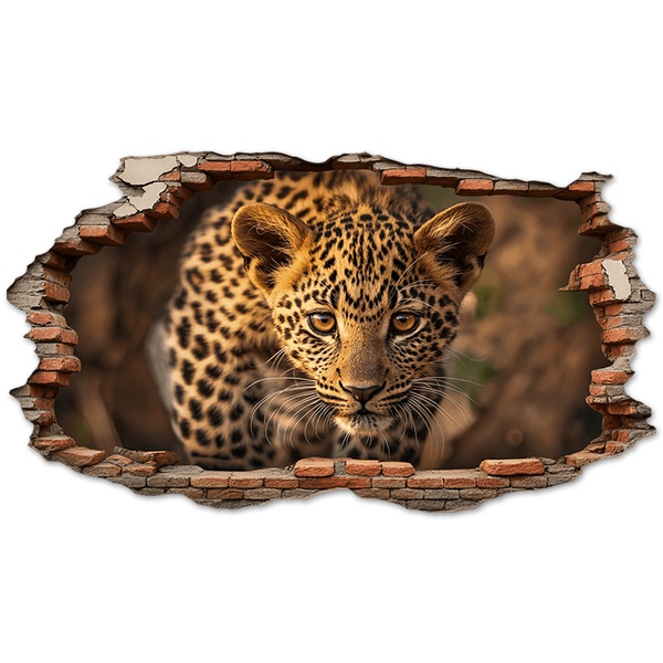 Vinilos Decorativos: Agujero de Muro Leopardo Cachorro