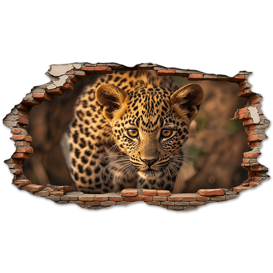 Vinilos Decorativos: Agujero de Muro Leopardo Cachorro