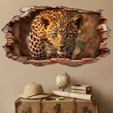 Vinilos Decorativos: Agujero de Muro Leopardo Cachorro 5