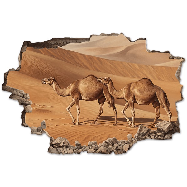 Vinilos Decorativos: Agujero de Muro Camellos en el Desierto