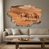 Vinilos Decorativos: Agujero de Muro Camellos en el Desierto 4