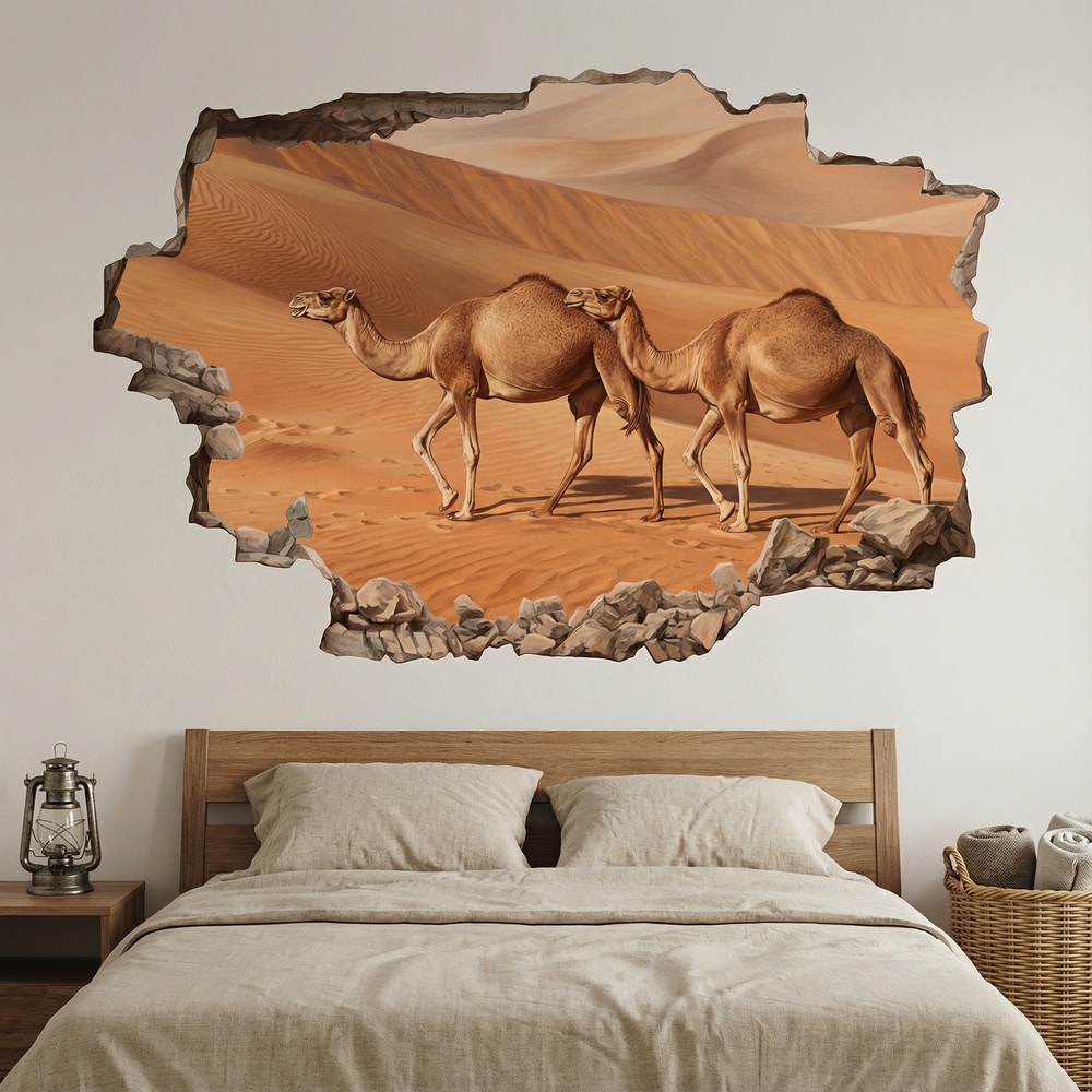 Vinilos Decorativos: Agujero de Muro Camellos en el Desierto