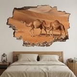 Vinilos Decorativos: Agujero de Muro Camellos en el Desierto 5