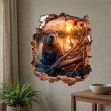 Vinilos Decorativos: Agujero de Muro Nutria al Atardecer 3