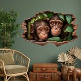 Vinilos Decorativos: Agujero de Muro Beb&eacute;s Chimpanc&eacute;s 3