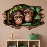 Vinilos Decorativos: Agujero de Muro Beb&eacute;s Chimpanc&eacute;s 6
