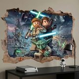 Vinilos Infantiles: Agujero de Muro Maestros Jedi Lego Star Wars 7