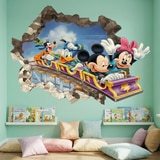 Vinilos Infantiles: Agujero Muro Amigos de Mickey Mouse Monta&ntilde;a Rusa 10