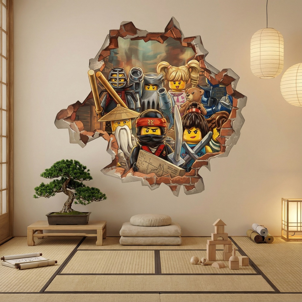 Vinilos Infantiles: Agujero de Muro H&eacute;roes Lego Ninjago