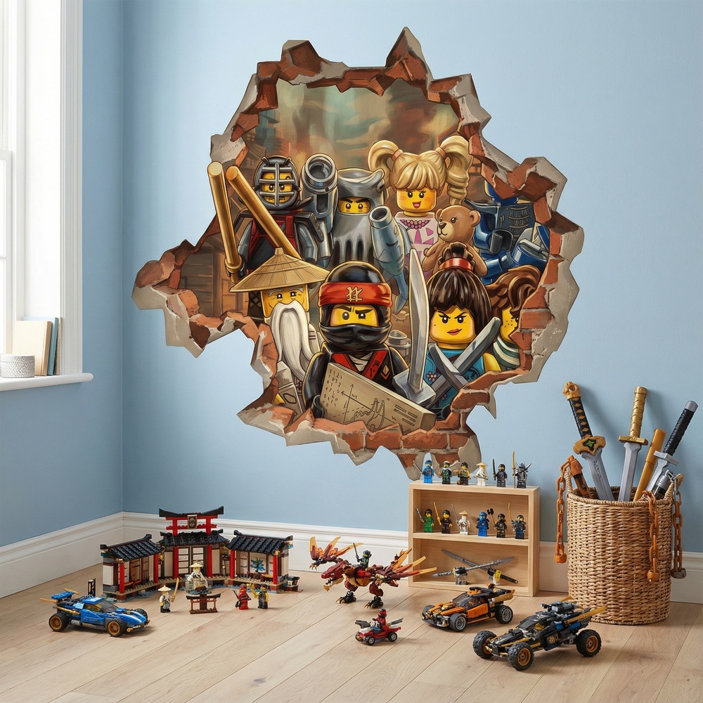 Vinilos Infantiles: Agujero de Muro H&eacute;roes Lego Ninjago