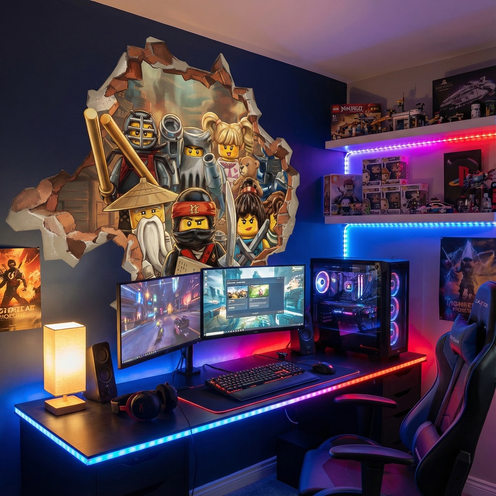 Vinilos Infantiles: Agujero de Muro H&eacute;roes Lego Ninjago