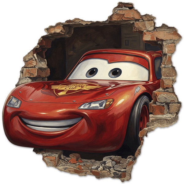 Vinilos Infantiles: Agujero de Muro Rayo McQueen Pixar Cars