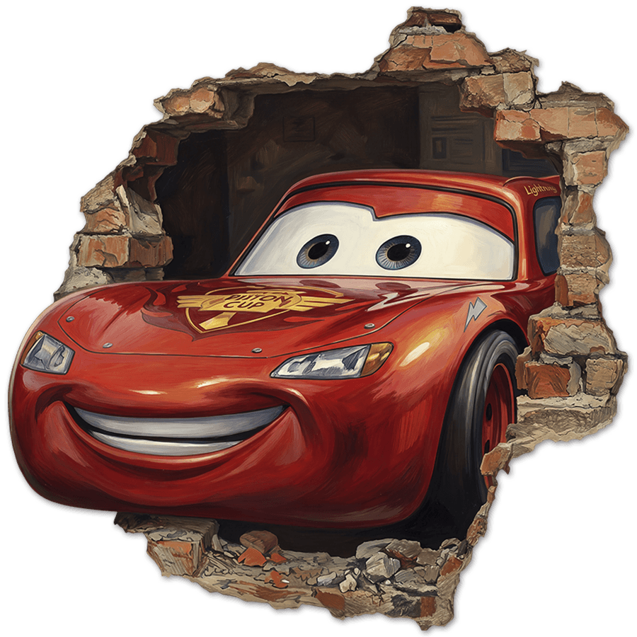 Vinilos Infantiles: Agujero de Muro Rayo McQueen Pixar Cars