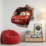 Vinilos Infantiles: Agujero de Muro Rayo McQueen Pixar Cars 3