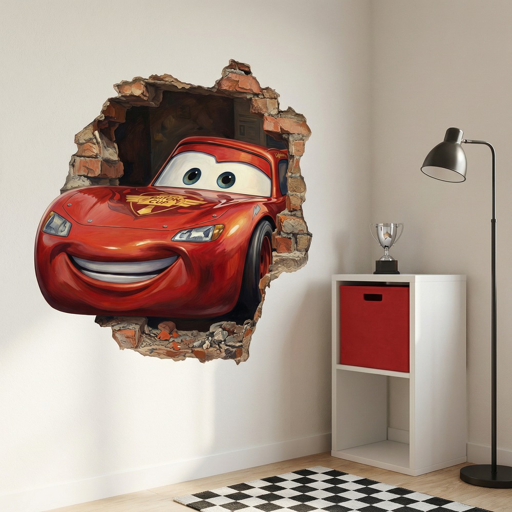 Vinilos Infantiles: Agujero de Muro Rayo McQueen Pixar Cars