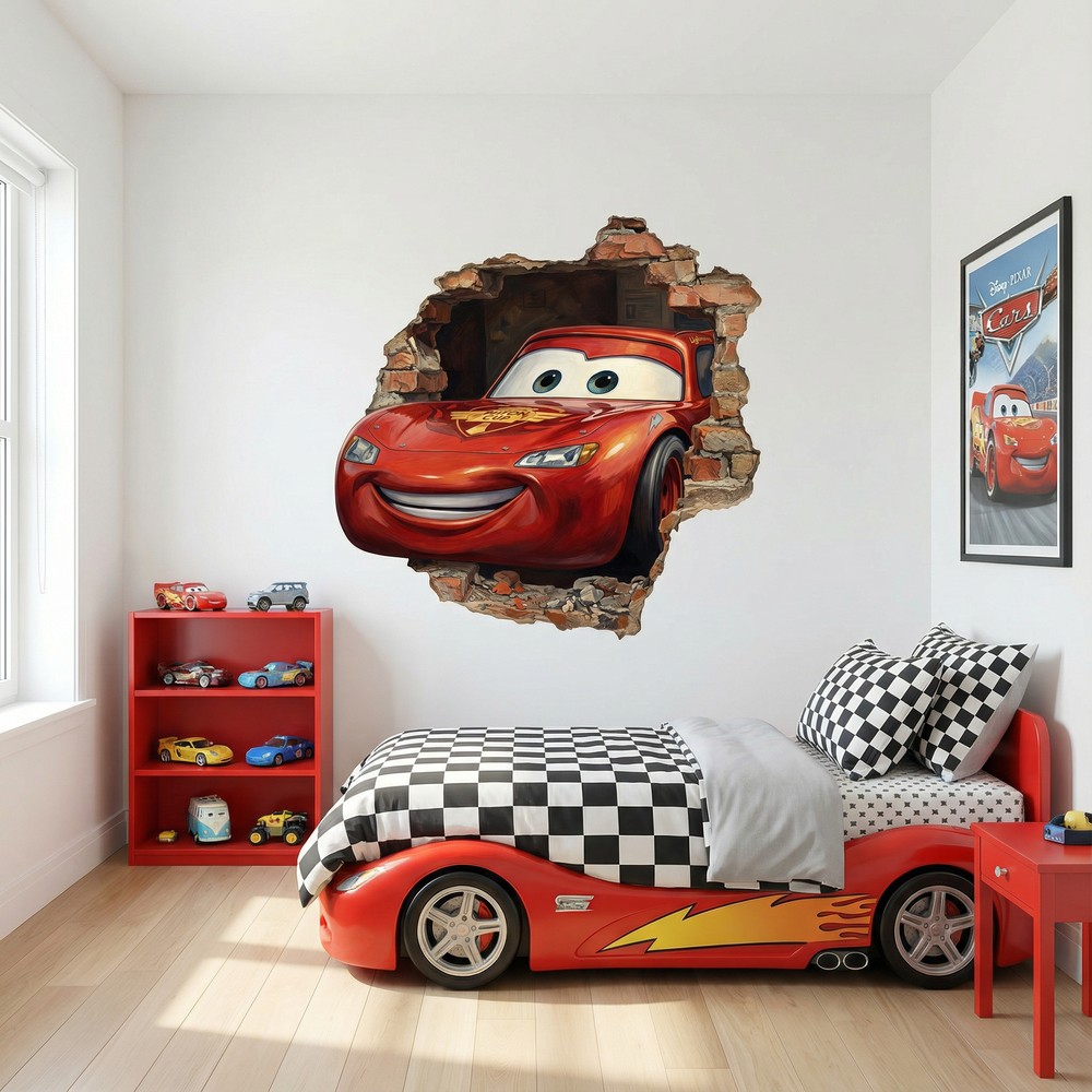 Vinilos Infantiles: Agujero de Muro Rayo McQueen Pixar Cars