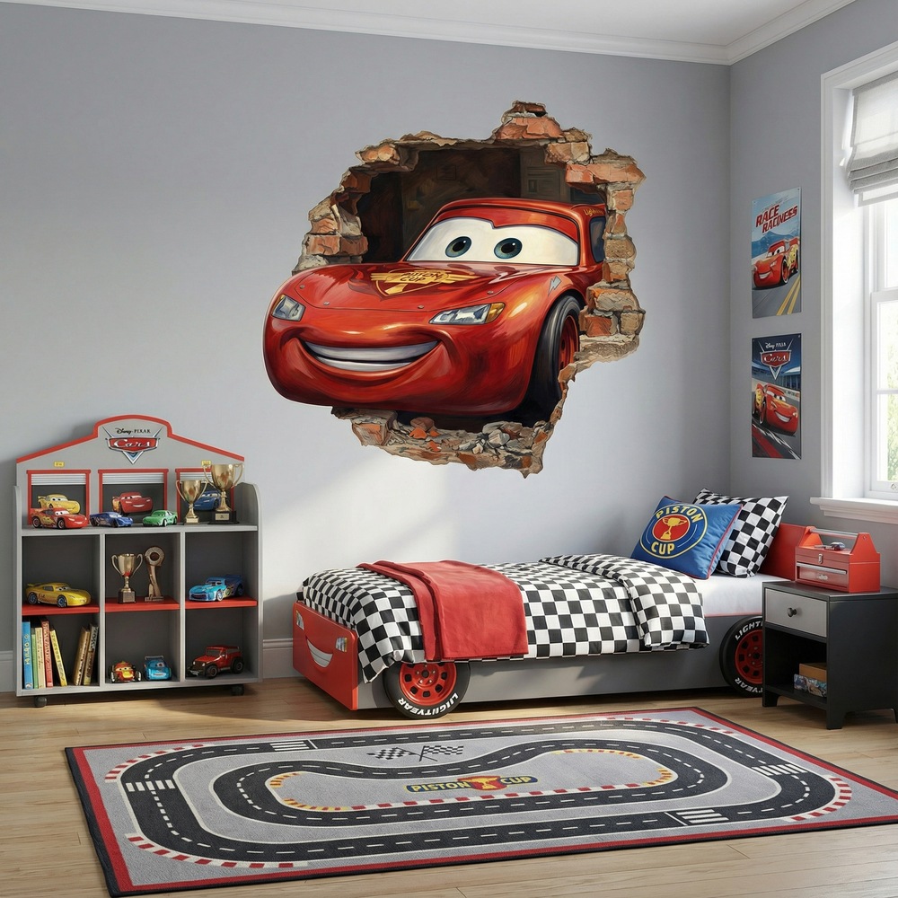 Vinilos Infantiles: Agujero de Muro Rayo McQueen Pixar Cars