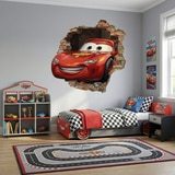 Vinilos Infantiles: Agujero de Muro Rayo McQueen Pixar Cars 9