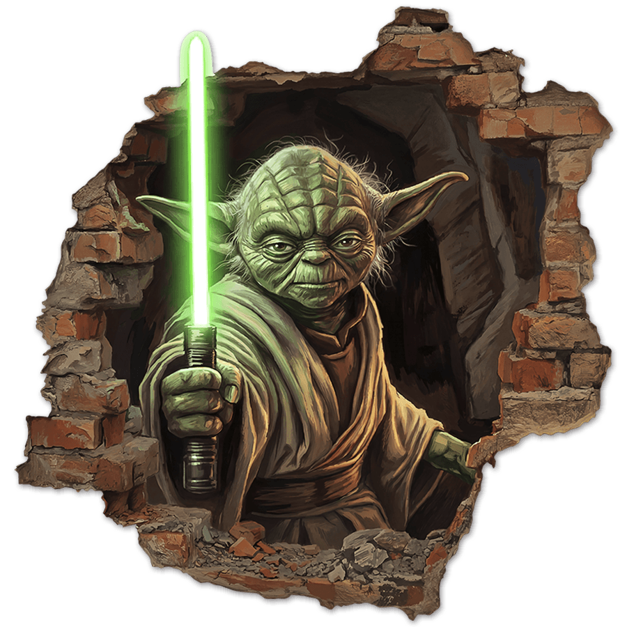 Vinilos Decorativos: Agujero de Muro Maestro Yoda Star Wars