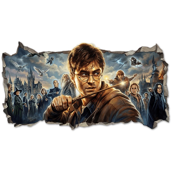 Vinilos Decorativos: Agujero de Muro Harry Potter Mundo M&aacute;gico