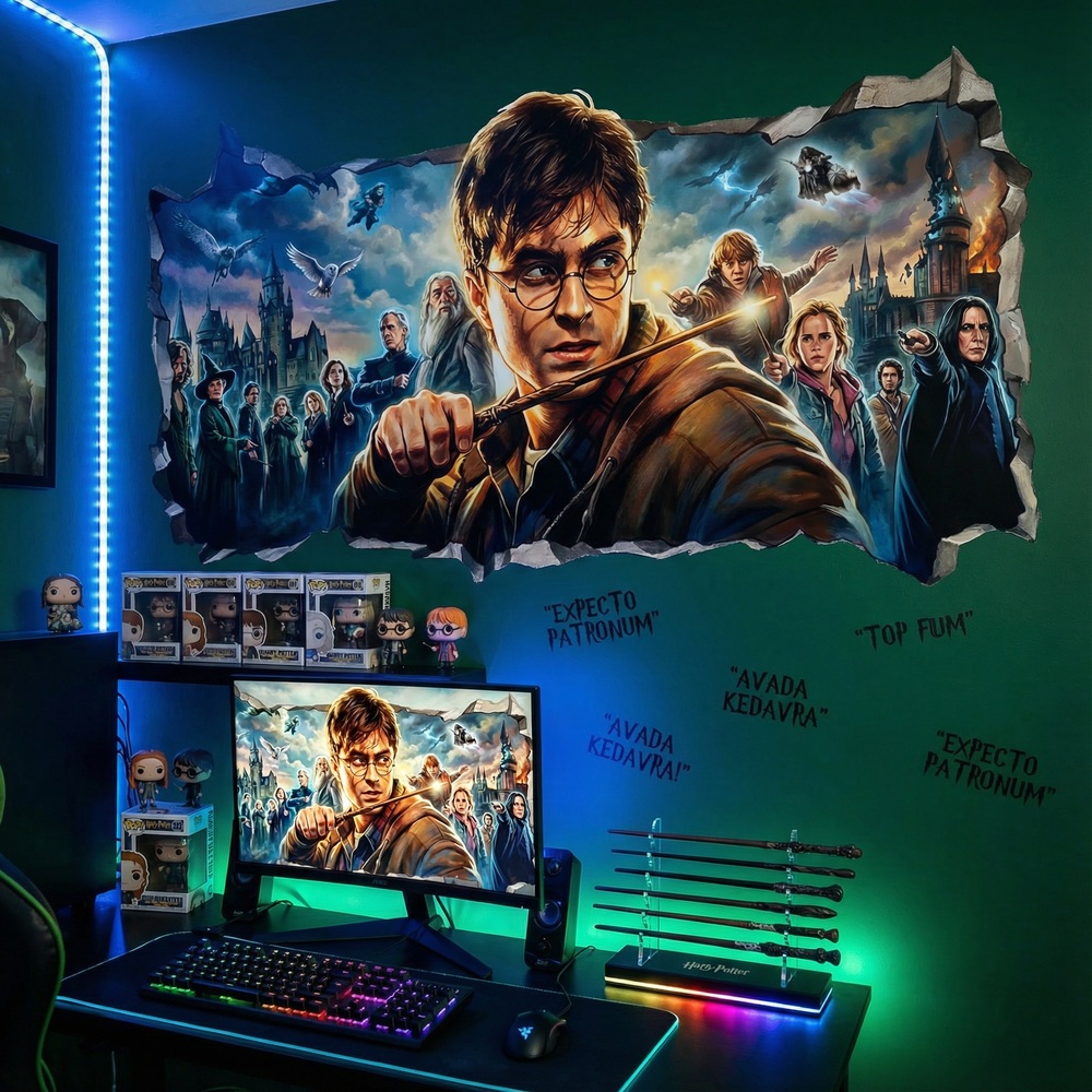 Vinilos Decorativos: Agujero de Muro Harry Potter Mundo M&aacute;gico