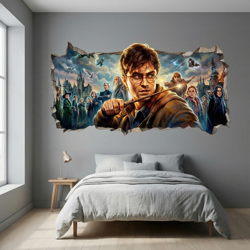 Vinilos Decorativos: Agujero de Muro Harry Potter Mundo M&aacute;gico