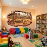 Vinilos Decorativos: Agujero de Muro Jirafas en la Sabana 7