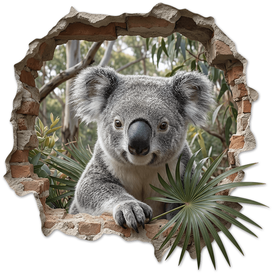 Vinilos Decorativos: Agujero de Muro Koala
