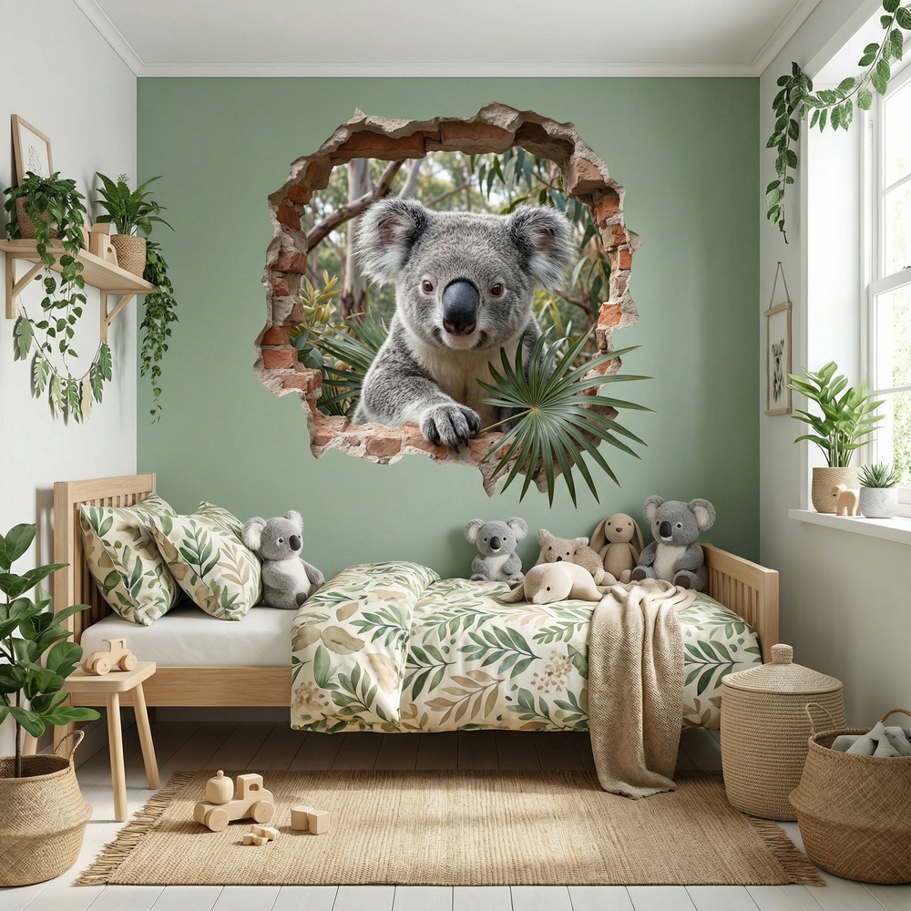 Vinilos Decorativos: Agujero de Muro Koala en el Eucalipto