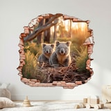 Vinilos Decorativos: Agujero de Muro Koalas Bosque 3