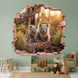 Vinilos Decorativos: Agujero de Muro Koalas Bosque 4