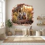 Vinilos Decorativos: Agujero de Muro Koalas Bosque 5