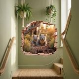 Vinilos Decorativos: Agujero de Muro Koalas Bosque 6