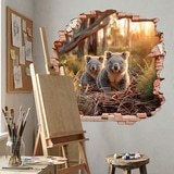 Vinilos Decorativos: Agujero de Muro Koalas Bosque 9