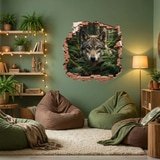 Vinilos Decorativos: Agujero de Muro Lobo en el Bosque 3