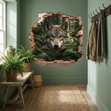 Vinilos Decorativos: Agujero de Muro Lobo en el Bosque 4