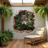 Vinilos Decorativos: Agujero de Muro Lobo en el Bosque 6