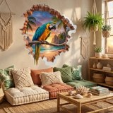 Vinilos Decorativos: Agujero de Muro Guacamayo Tropical 7