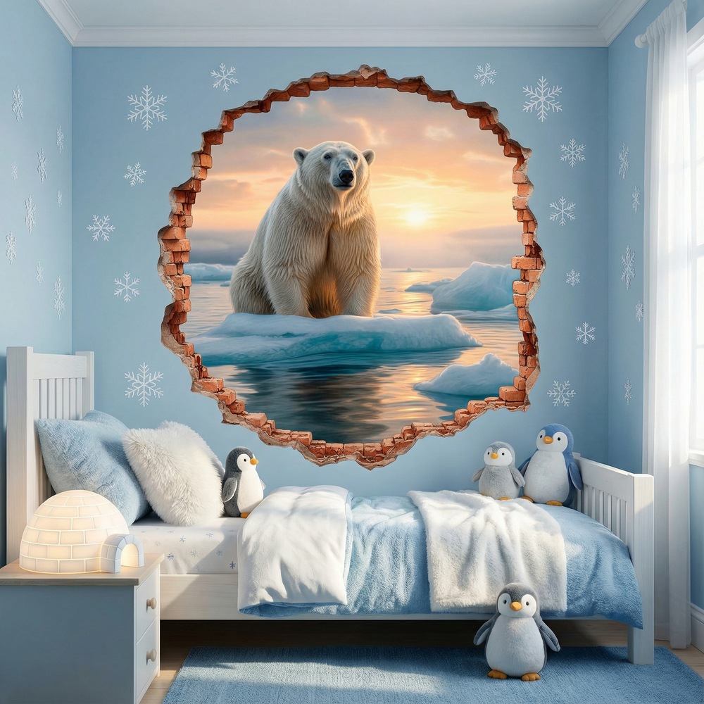 Vinilos Decorativos: Agujero de Muro Oso Polar
