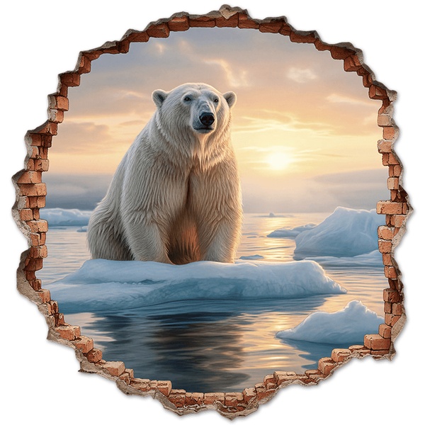 Vinilos Decorativos: Agujero de Muro Oso Polar