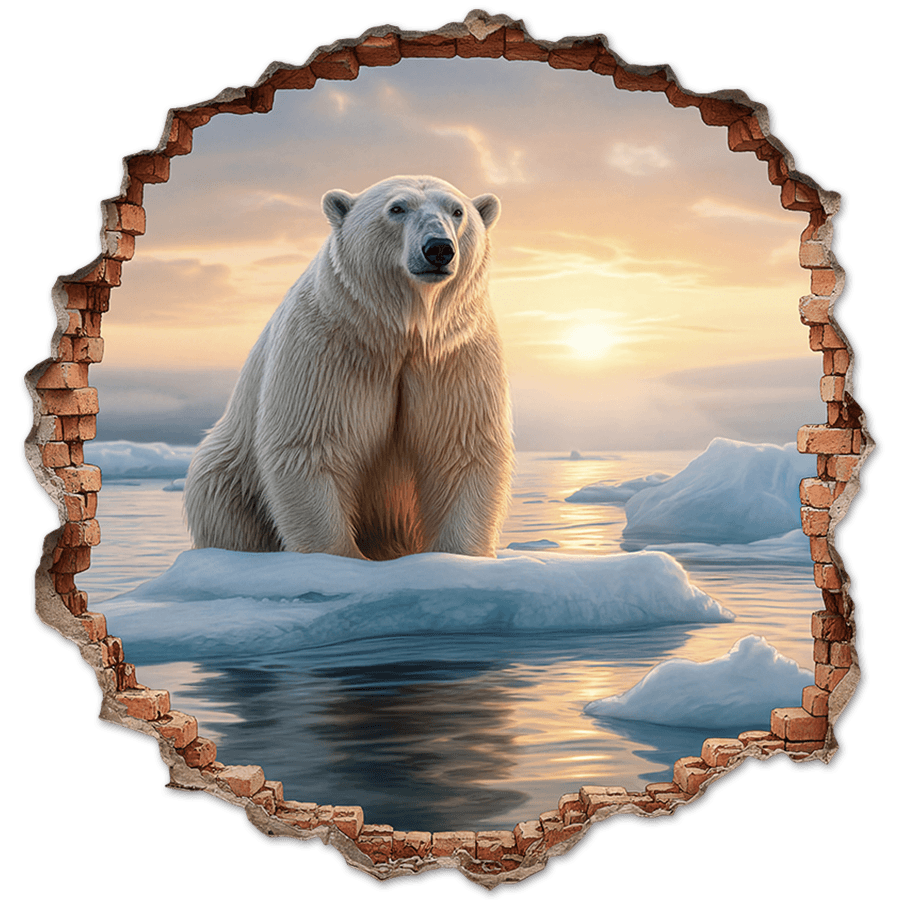 Vinilos Decorativos: Agujero de Muro Oso Polar