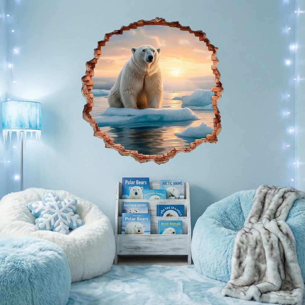 Vinilos Decorativos: Agujero de Muro Oso Polar