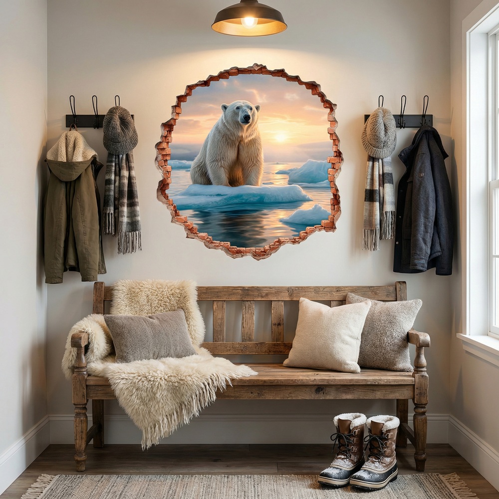 Vinilos Decorativos: Agujero de Muro Oso Polar