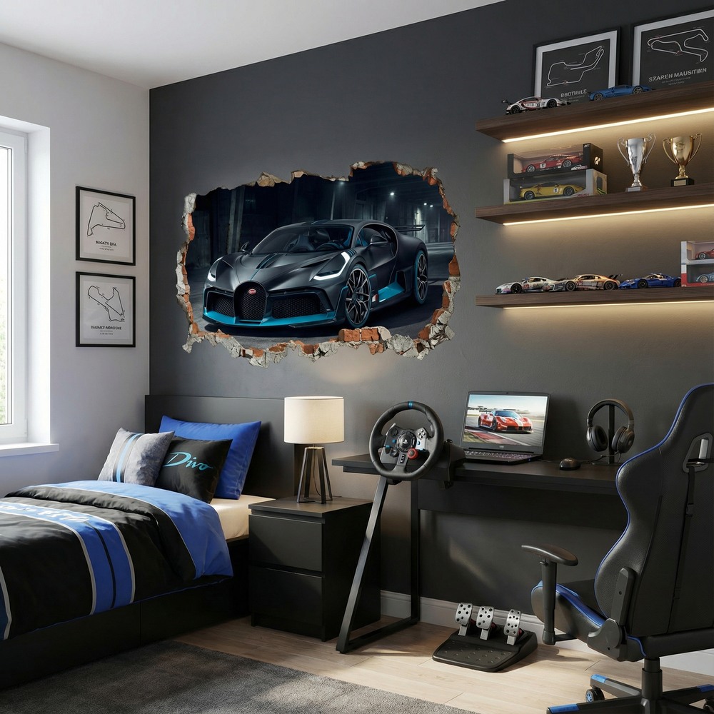Vinilos Decorativos: Agujero de Muro Bugatti Divo