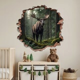 Vinilos Decorativos: Agujero de Muro Alce Bosque 6
